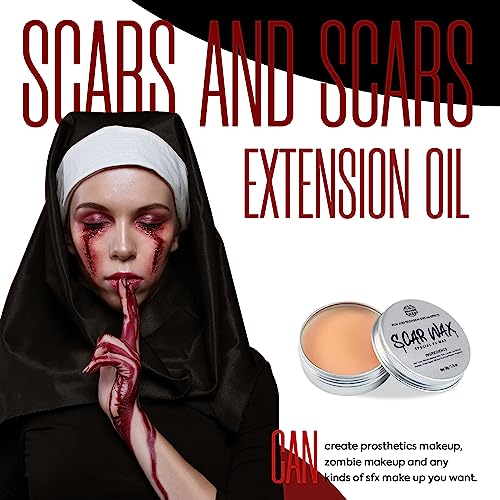 Halloween Special Effects Makeup Kit with Bruise Colors, Scar Wax, Fake Blood & Latex