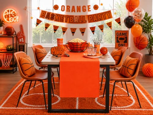 Orange Table Runner 16x71 Inch Seasonal Fall Waterproof Kitchen Decor