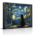 Black Cat Wall Art Decor Canvas Prints 16x12 Inch Framed Picture – Variation of THIS Listing