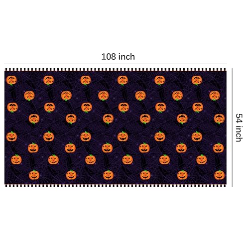 Halloween Pumpkin Tablecloth 3 Pack - Spooky Fall Party Decor, 54x108 Inches