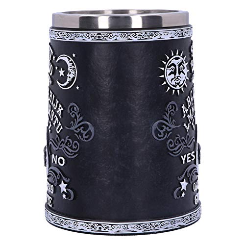 Spirit Board Tankard Mug with Stainless Steel Insert - Black & White Resin