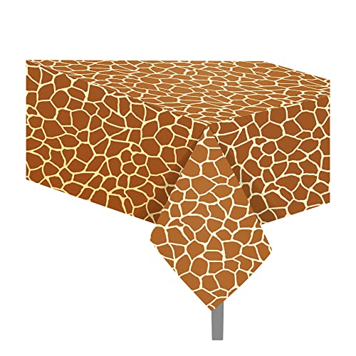 Giraffe Pattern Party Plastic Tablecloth - Jungle Animals Kids Birthday Decor
