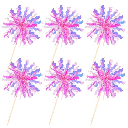 Foil Firework Cupcake Toppers - Design 21, 40 Pack Birthday Party Decorations