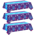 Purple 3PC Spider Web Tablecloth Halloween Party Decorations