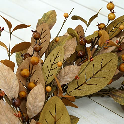 Fall Wreath 20 Inch Autumn Front Door Decor with Magnolia Leaves and Pomegranate