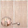 Laser Champagne Foil Fringe Backdrop Curtains - 2 Pack, 3.3x8.2 Ft - Variation of Laser Champ / 2