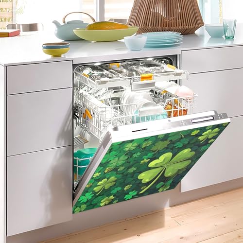 Kitchen Refrigerator Magnet Cover - Waterproof Holiday Clover Decor, 23x26 Inch