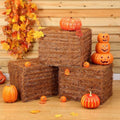 3 Pack Halloween Decorative Straw Bales - 18 x 14 x 14 Inch Rustic Fall Hay Sets