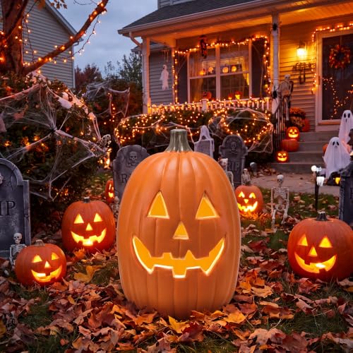 16-Inch LED Jack O Lantern Halloween Pumpkin Lantern - Light Up Decor