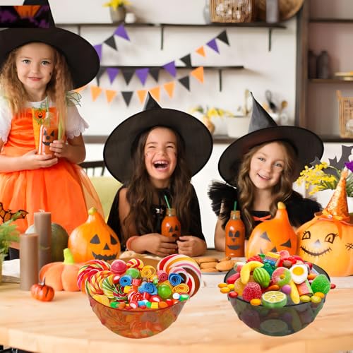 Orange Halloween Skeleton Hand Plastic Trick or Treat Candy Bowls - 10 Pcs
