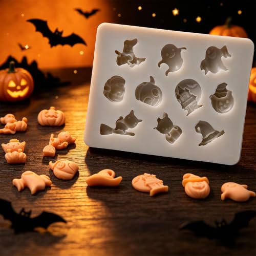 Halloween Silicone Candy and Cake Mold Set - Spooky Shapes for Baking & Decorating