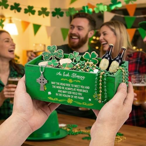 Wooden Shamrock Candy Bowl for St. Patrick's Day Irish Celebration
