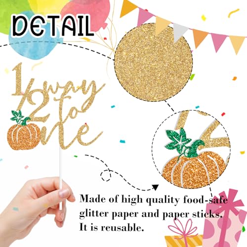 Fall Pumpkin Cake Topper for 6-Month Milestone - Autumn Celebration Decor