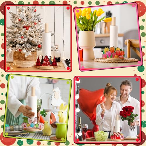 Interchangeable Wooden Paper Towel Holder with Holiday Signs - Classic