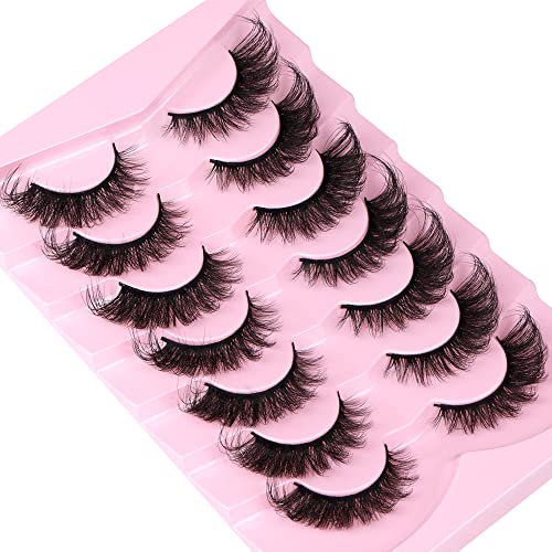 Dramatic 20MM Mink False Eyelashes - Wispy Cat Eye Style, 7 Pairs by Ruairie