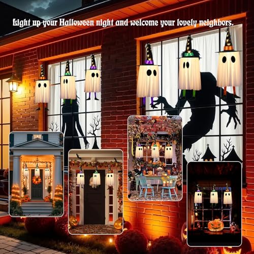 Halloween Hanging Spirit Lights Set of 3 with Cone Caps & Dynamic Effects