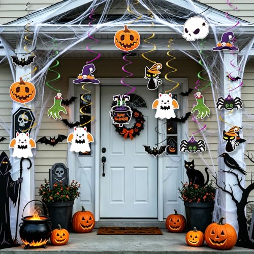 Halloween Hanging Swirl Decorations Set - 24pcs Ceiling Party Decor - Variation of THIS listing