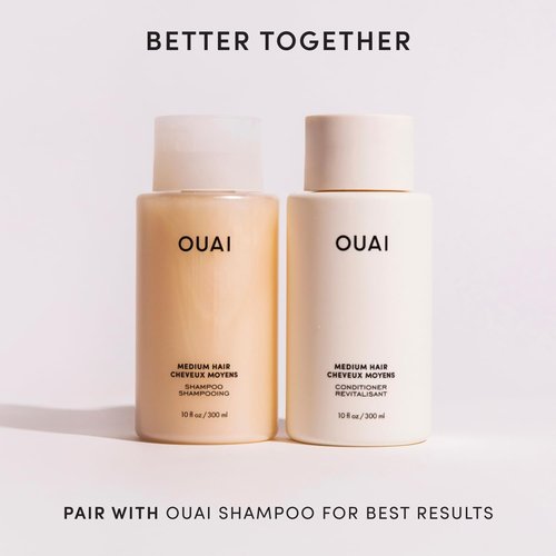 OUAI Medium Conditioner - Hydrating Coconut Oil & Babassu Oil Formula - Strengthens & Adds Shine | Travel Size (3 Oz)