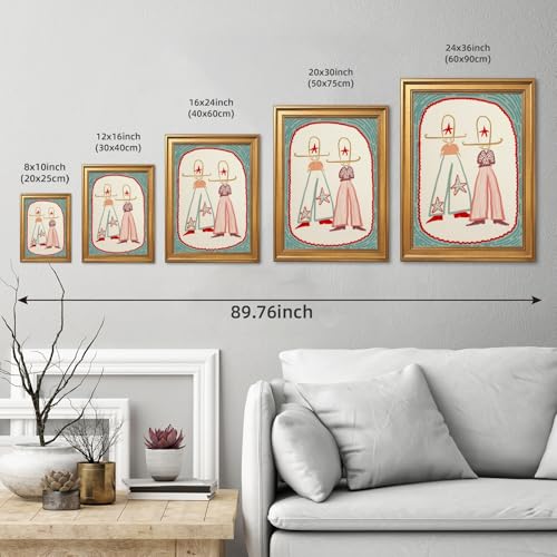 Western Couple Wall Art Canvas - Boho Rustic Ranch Decor 8x10in - Style-4