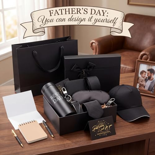Modern Men's Gift Basket Tumbler Wallet Hat Set - Black Style