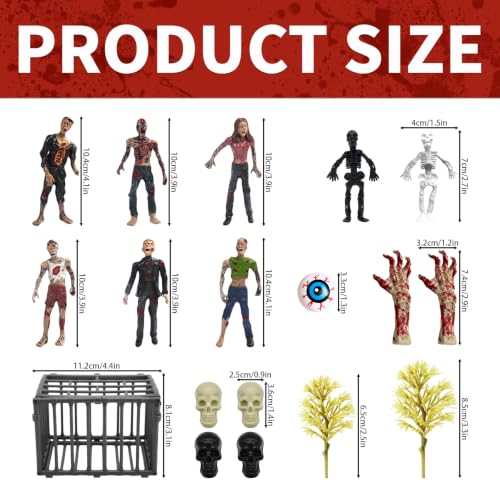 Zombie Cake Decoration Set with Figures and Accessories for Halloween Birthday