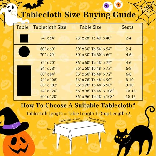 Hexagram Halloween Ghost Tablecloth 60 x 120 Inch Rectangular Decor