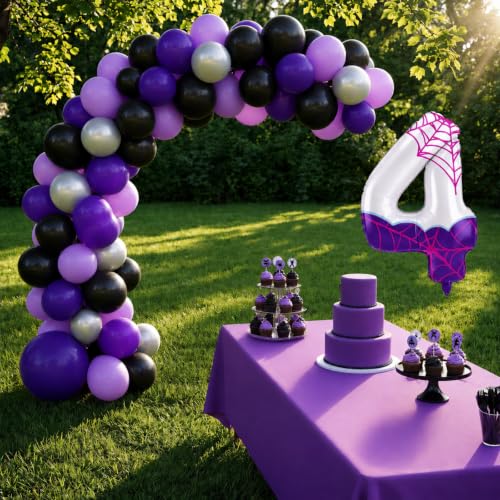 Purple Spider 4 Balloon - 40 Inch Birthday Party Decorations with Variation 25