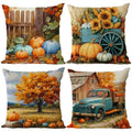 YeeJu Fall Throw Pillow Covers Set of 4 22x22 A-Fall 31 Pumpkin Leaves Sunflower
