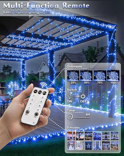 580 LED String Lights 196FT Waterproof Outdoor Indoor Fairy Lights with Remote Control