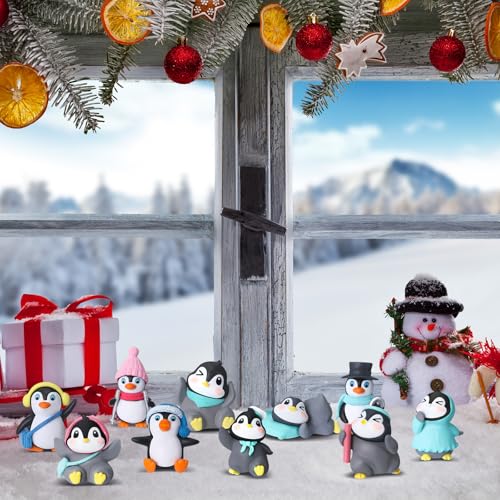 Mini Penguin Cake Toppers - 50pcs Arctic Animal Figurines for Cakes & Party Decor