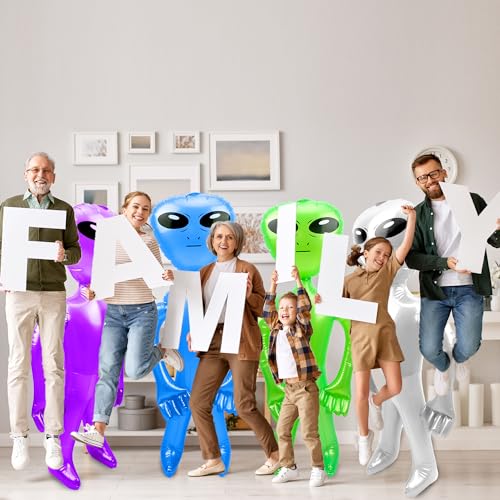 Giant Inflatable Alien Balloons Set - 4 Pack Large Space Party Decorations