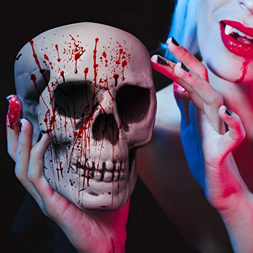 Halloween Skull Decoration Set - Realistic Plastic Skulls 3.1 x 3.5 x 4.7 Inches, 8 Pieces