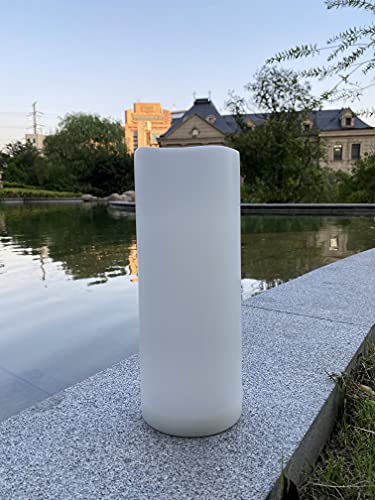White Waterproof Outdoor Flameless Pillar Candles with Timer 3x8 Inches - 2 Pack