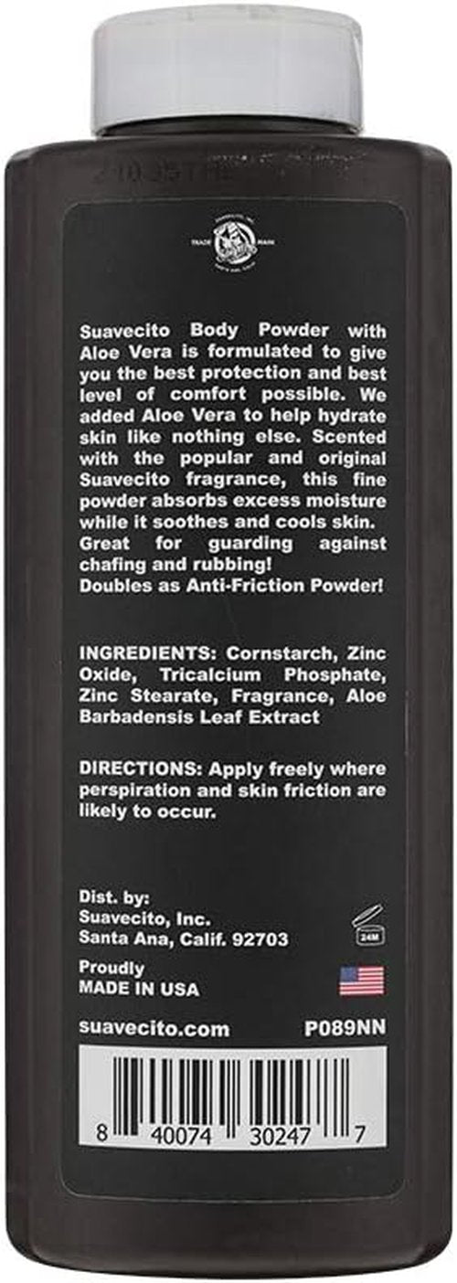 Suavecito Body Powder - Aloe Vera Formula for Long-Lasting Comfort & Protection | 6 oz. Original Scent