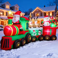 11 FT Christmas Inflatable Train with Santa Reindeer Snowman Outdoor Decorations