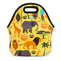 Africa Variation Violet Mist Women's Insulated Neoprene Lunch Bag - Reusable, Animal Patterned, Keeps Food Warm or Cold 2-42H