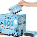Blue Halloween Diaper Raffle Ticket Set with Box - Baby Shower Party Decorations