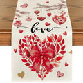 Valentine's Heart-Shaped Floral Table Runner 13x108 Inch for Wedding & Home Decor