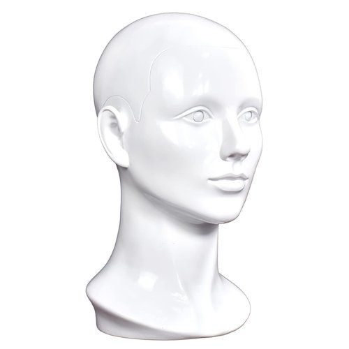 MIAOMANZI PVC Mannequin Head White Female Manikin Dummy Stand Model Display Hat Scarf Wigs Hair Glasses Hat Beauty Styling Tool (bright white)