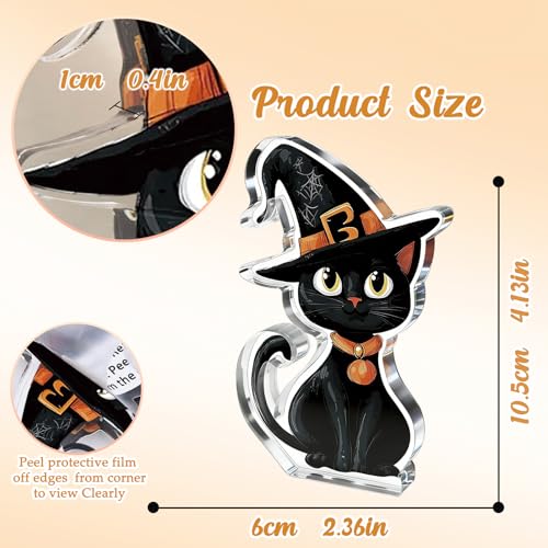 Black Cat Halloween Decor Desk Ornament Acrylic Cute Cat Gift