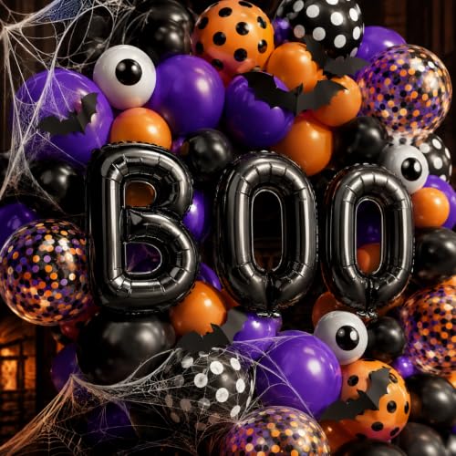 Halloween Balloon Garland Arch Kit 202PCS for Spooky Party Decorations