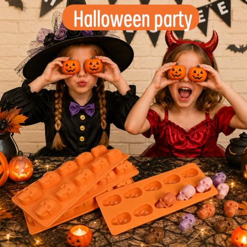 Halloween Skull Chocolate Molds - 4 Pack Small Skull Candy & Gummy Mold - Variation of THIS listing