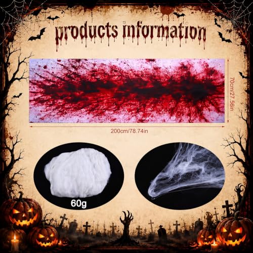 Halloween Bloody Floor Runner Decor 28x79 Inch Spooky Haunted Scene