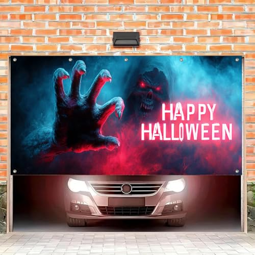 HOMETITUTE Halloween Garage Door Cover Banner 13x6ft - Garage Banner#7