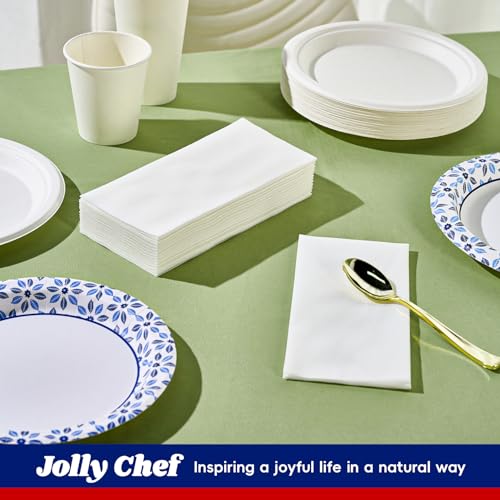 JOLLY CHEF Disposable Bathroom Hand Towels 1000 Count - White Guest Napkins