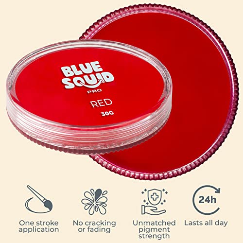 Blue Squid Red Water-Based Face & Body Paint - 30g for Costume & Halloween - Classic Red