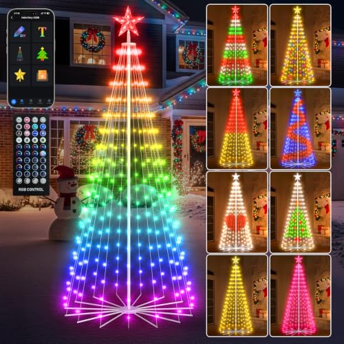 Avatar Controls 8FT Smart RGB Outdoor LED Christmas Tree Lights - App & Remote Control