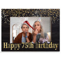 75th Birthday Photo Frame for Men Women - 4x6 Memory Picture Display, Table Decor Gift