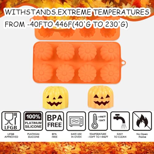 Halloween Pumpkin Silicone Chocolate Mold with Ghost Design - Style 3