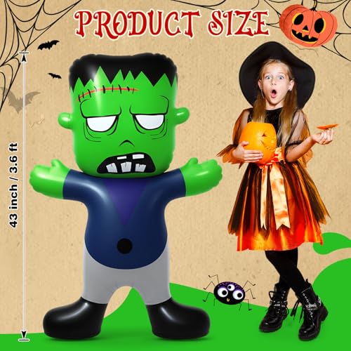 Halloween Inflatable Decorations - 2 Pack, 3.6 Ft Green Balloons Yard Decor - Indoor & Outdoor